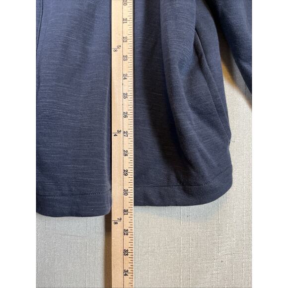 LL Bean Explorer XXXL Navy Blue Snap Front Slightly Fitted Heavy Sweatshirt EUC - Picture 8 of 13